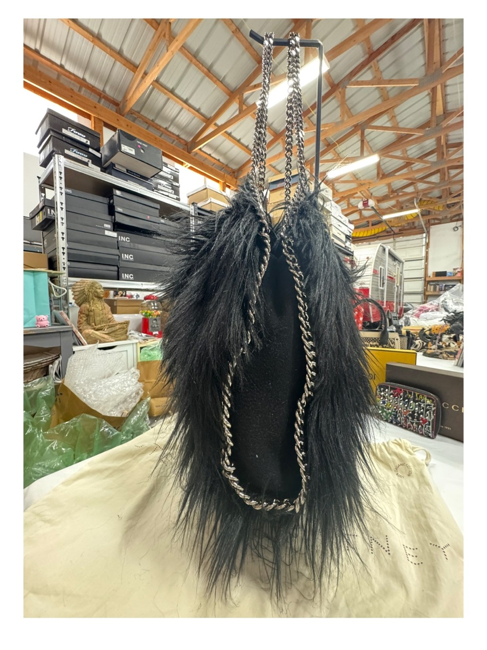 Stella McCartney Falabella faux fur bag with original dust bag EUC - Picture 4 of 11